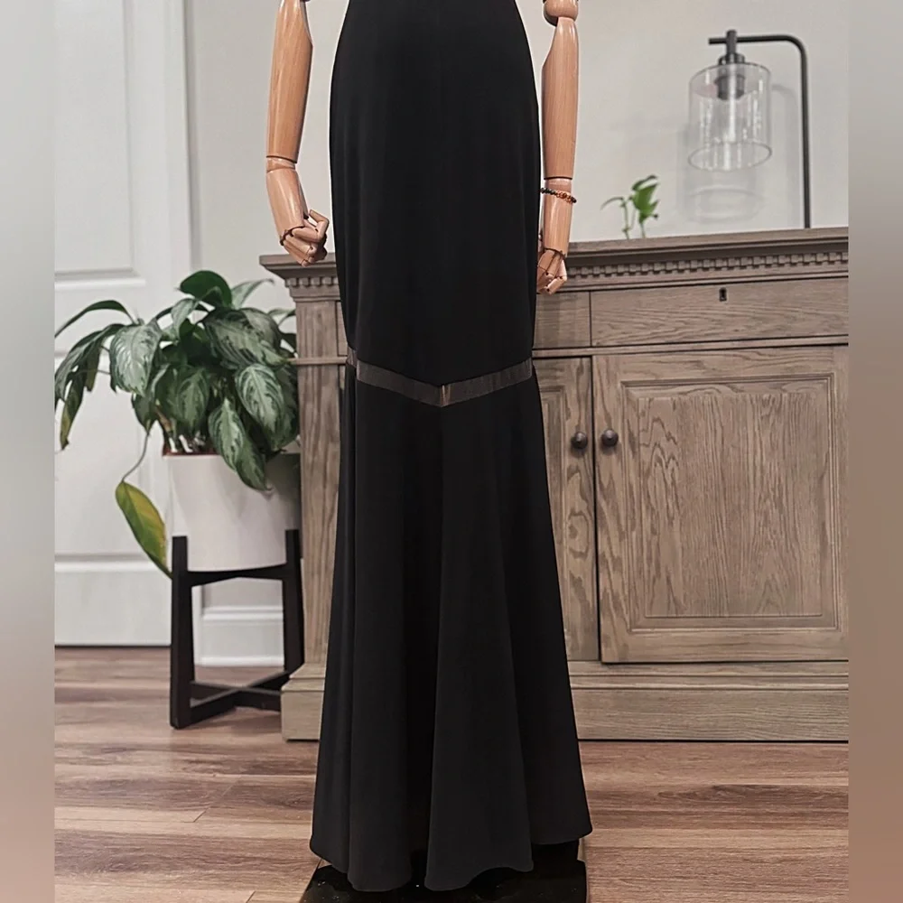 JVN by Jovani Black Gown With Mesh Inserts - Picture 6 of 9